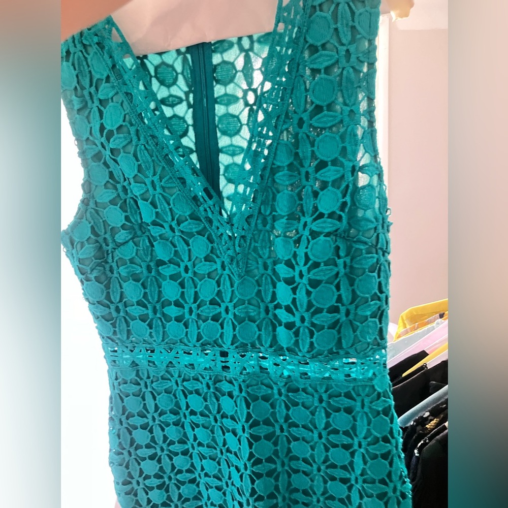 Turquoise Lace Sheath Dress - Brand: